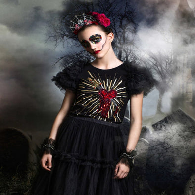 Tutu Du Monde Girls Black Halloween Deadly Thorn Wrist Cuffs | HONEYPIEKIDS | Kids Boutique Clothing