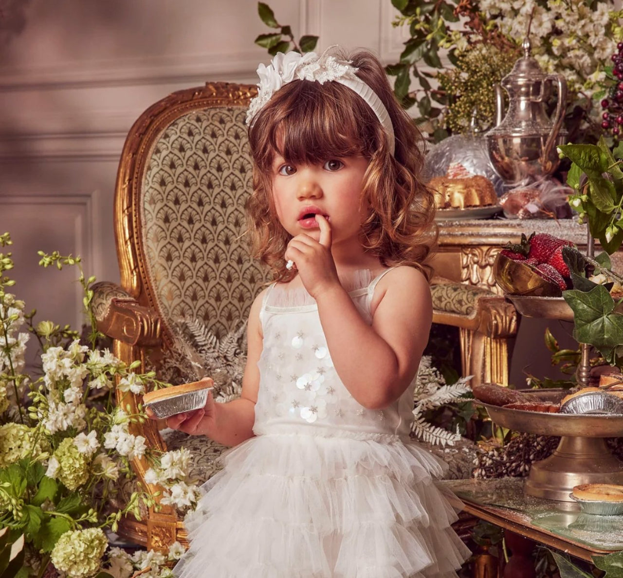 Tutu Du Monde Girls Holiday Milk Alba Bloom Headband | HONEYPIEKIDS 