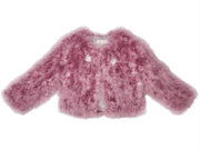 Tutu Du Monde Winter's Fire Orchid Pink Marabout Jacket | HONEYPIEKIDS 