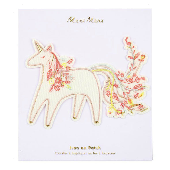 Meri Meri Floral Unicorn Iron On Patch | HONEYPIEKIDS | Kids Boutique Clothing