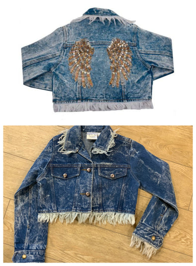 Ooh La La Couture Wings Denim Jacket | HONEYPIEKIDS | Kids Boutique Clothing