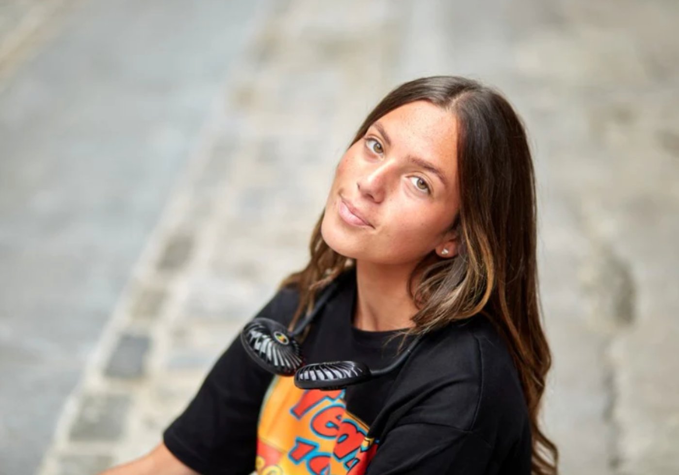 Wireless Black Neck Fan With LED Light | HONEYPIEKIDS 